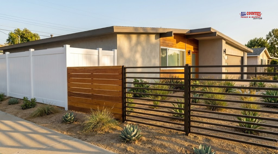 Riverside home with upgraded fence styles that improved curb appeal and property value.
